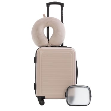 Jetstream 20-in Carry-On Luggage with Neck Pillow & TSA Toiletry Bag, Taupe