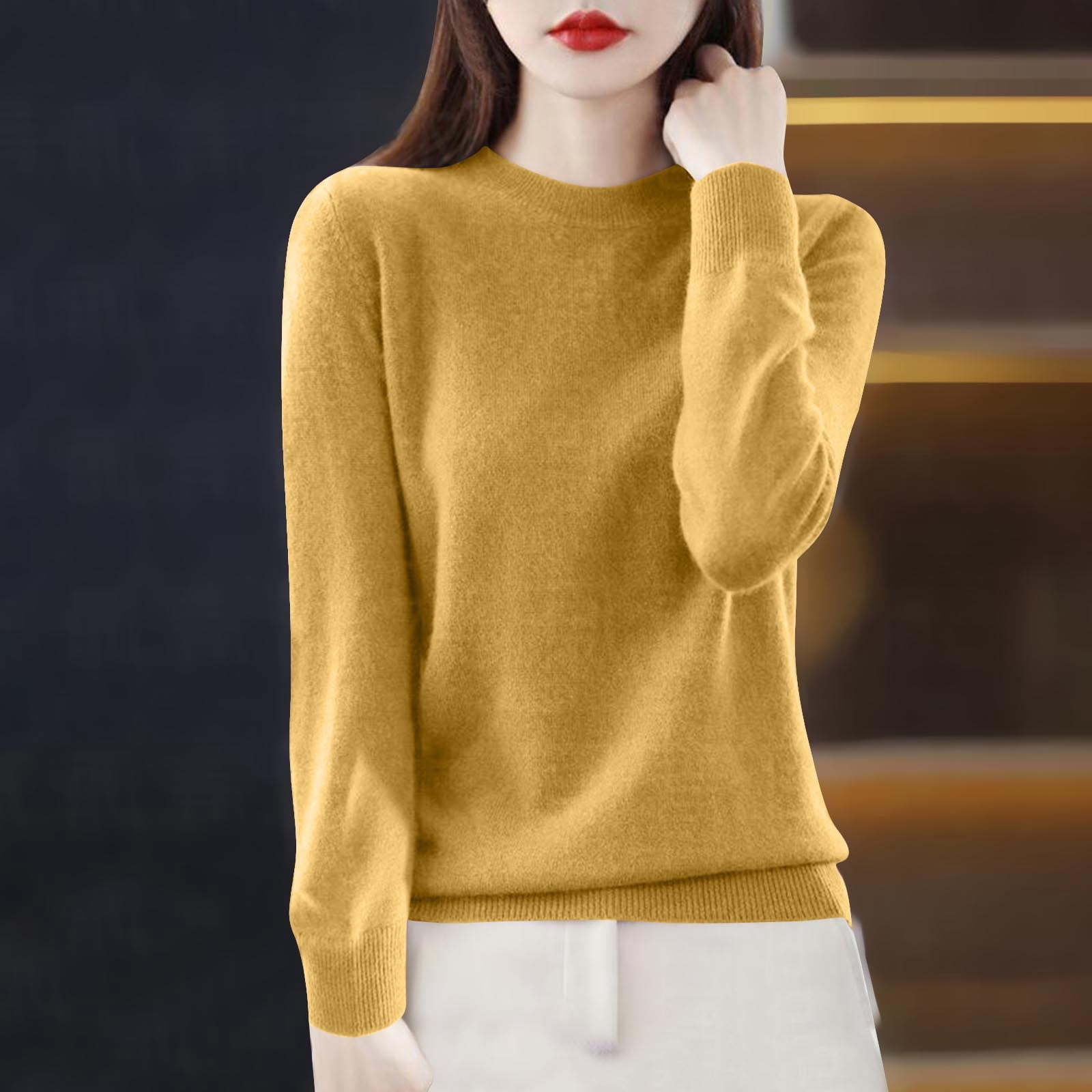FcBaudy Womens Tops,Long Sleeve Round-Neck Blouses & Shirts,Shirts for ...