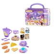 thumbnail image 1 of Purple 25 Piece Kids Tea Set Toy Kitchen Utensils Play Food Set Pretend Play Toy High Tea Dessert Set Storage Box Included 11.8X7.9X3.9 Inches, 1 of 6