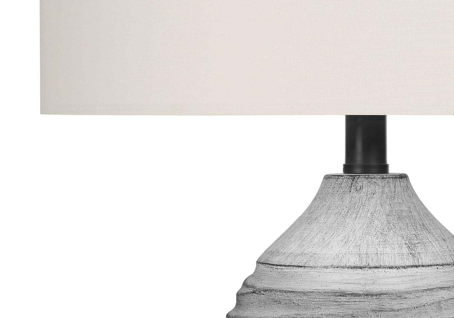 Monarch Specialties Luminaire, 27"h, Lampe De Table, Résine Grise, Teinte Ivoire / Crème, Moderne