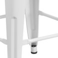 thumbnail image 3 of 24'' High Backless White Metal Indoor-Outdoor Counter Height Stool with Square Seat, 3 of 9