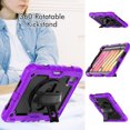 thumbnail image 4 of Case for iPad Mini 7 A17 Pro 2024/Mini 6 2021 8.3 Inch 7th/6th Gen with Screen Protector, 360 Degree Rotating Kickstand Hand Strap Shockproof Cover with Shoulder Strap, Purple, 4 of 7