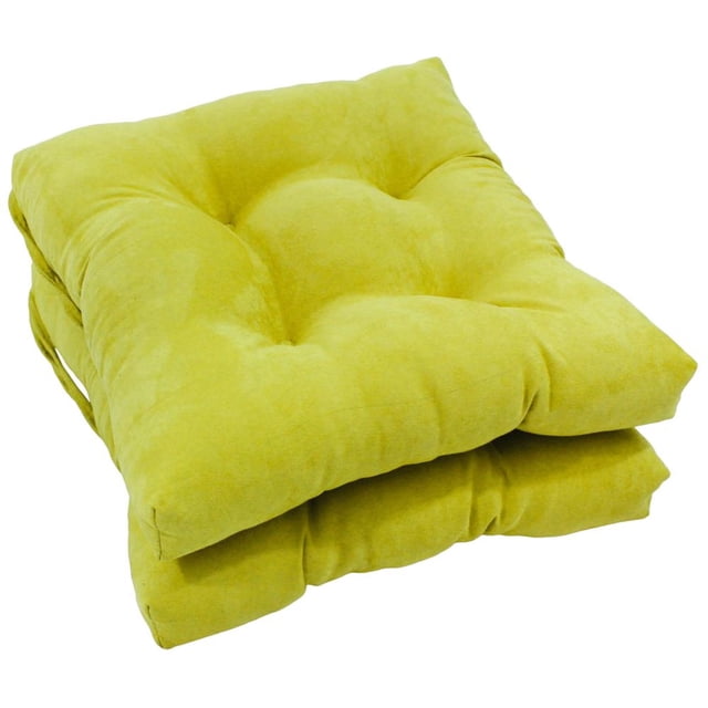 16-inch Solid Micro Suede Square Tufted Chair Cushions (Set of 2)