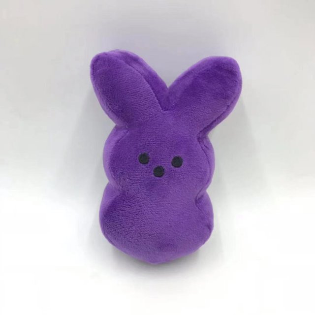 Relayinert Jouet en Peluche Lapin de Pâques Violet Lapin de Résurrection 6 Pouces 1 Pce