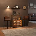 thumbnail image 4 of Ourlova Industry Coffee Bar Cabinet with Wine Rack and Glass Holder Kitchen Sideboard Buffet Cabinet with Wine Rack Storage with Glass Holder and Mesh Door for Kitchen Living Room and Bar, 4 of 7