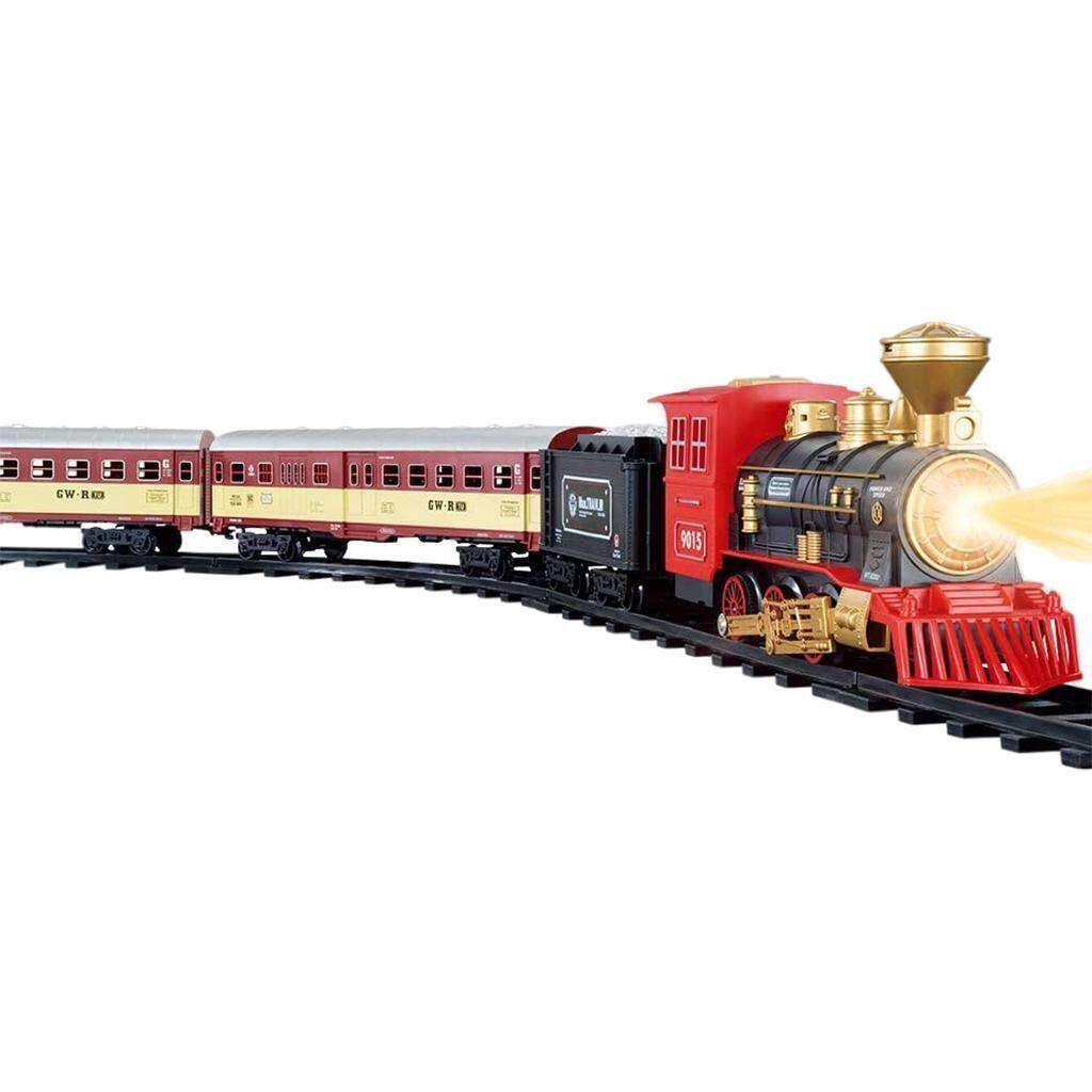 Battery Operated Electric Train Toy with Lights train children kids & Sound Red Steam