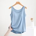 thumbnail image 2 of Yuyuzo Débardeurs de Pyjama pour Femmes Été Sans Manches Col Rond T-Shirts Basiques Amples Confortables, 2 of 7