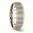 thumbnail image 4 of Bague Rainurée en Acier Inoxydable Poli Jaune IP Taille 13, 4 of 6