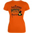 thumbnail image 1 of Halloween Resting Witch Face Juniors Soft T Shirt, 1 of 1