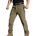 thumbnail image 1 of yardsong Pantalon Cargo Tactique de Travail Extérieur pour Homme Résistant à l'Eau Doublé en Molleton Pantalon de Ski Neige Randonnée Multi-Poches Sans Ceinture Vert Armée,m, 1 of 9