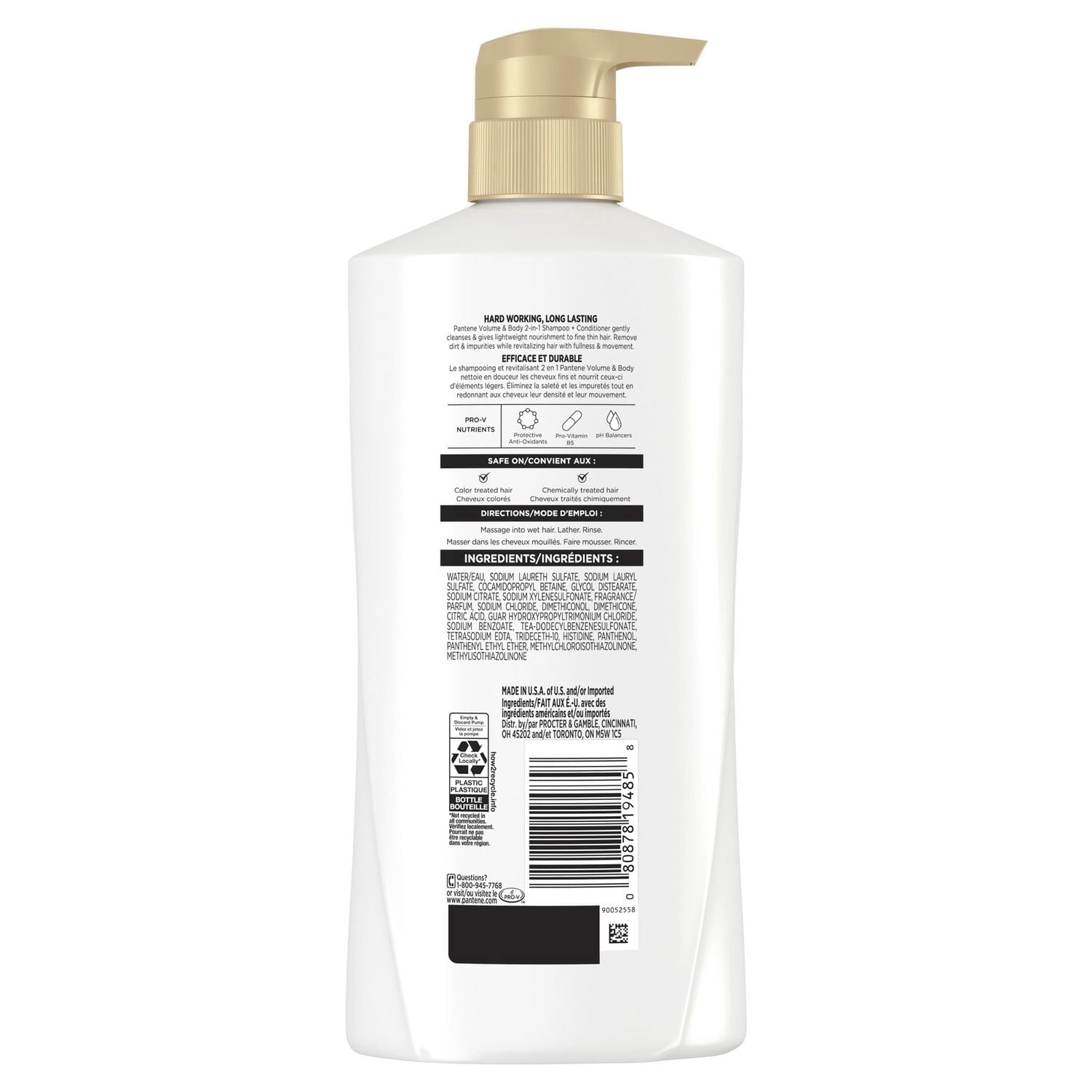 Pantene Volume et Corps Shampooing et Revitalisant 2 en 1