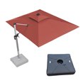 thumbnail image 1 of PURPLE LEAF Parasol de Patio Rectangulaire de Luxe 9 x 12 Pi à DEL Alimenté par Solar avec Base, Grand Parasol Déporté à Mât Décentré avec Rotation à 360°, Noir Rouge, 1 of 15