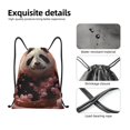 thumbnail image 4 of Xecao Cute Cloud Panda Pattern Sports Drawstring Backpack - String Swim Gym Bag with Wet Proof Pocket for Women&Men-Medium, 4 of 6