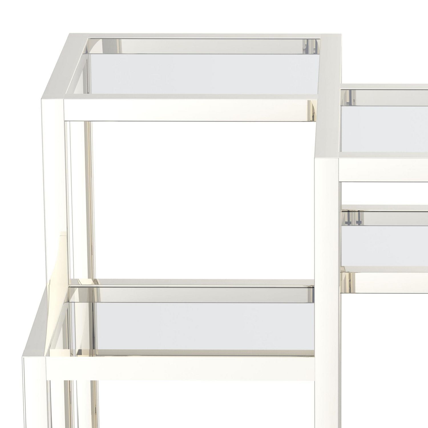 Contemporary Metal and Glass Accent Table - Silver
