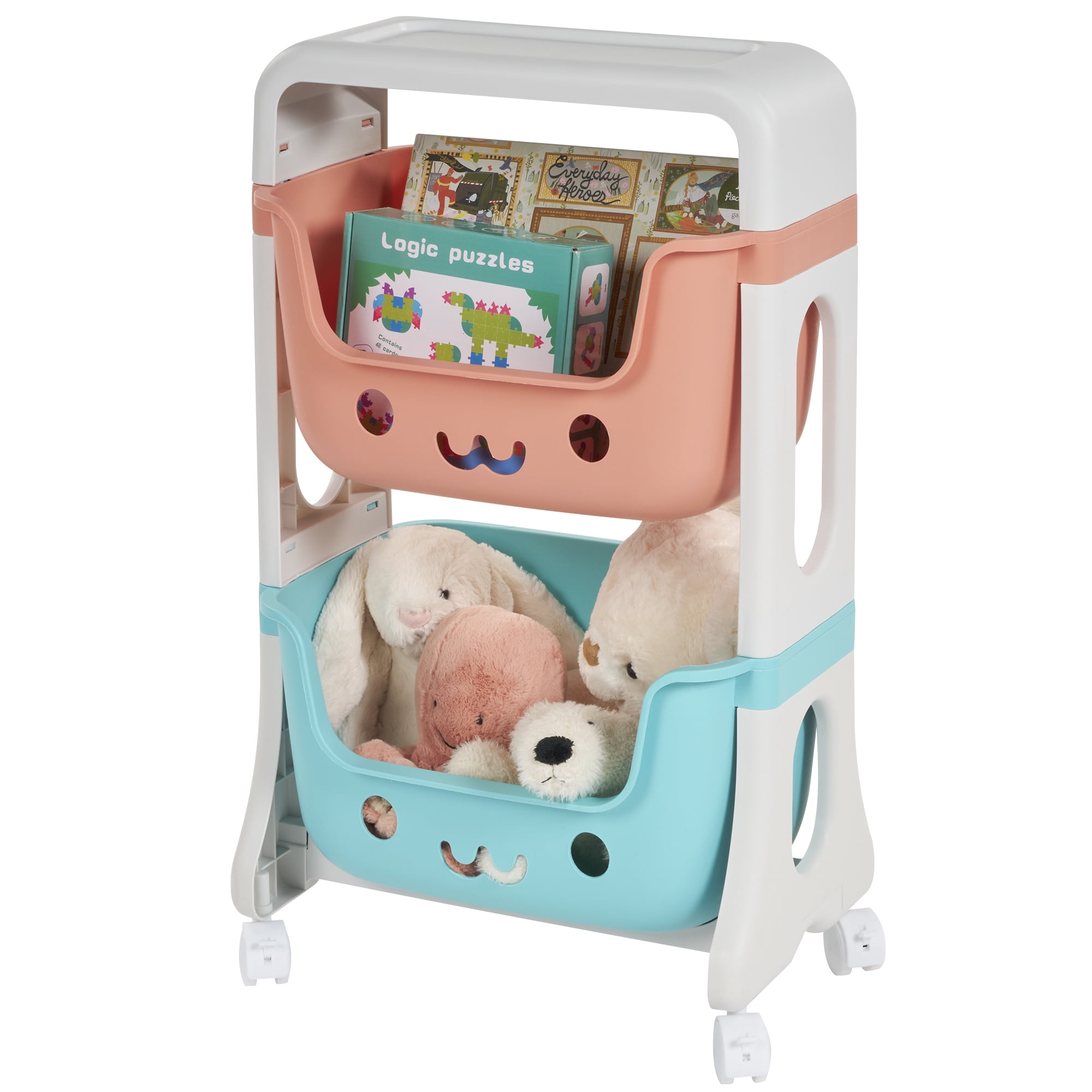 neatfreak! kids Chariot de rangement roulant à 2 niveaux, plastique