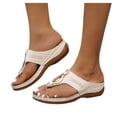 thumbnail image 3 of Women‘s Wedge Flip Flops With Arch Support Casual Summer Open Toe With Arch Support Wedge Sandal, 3 of 9
