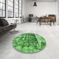 thumbnail image 4 of Ahgly Company Tapis d'Intérieur Lavables à la Machine, Carrés, Transitionnels, Verts, Tapis de Zone, 4 Pieds Carré, 4 of 7