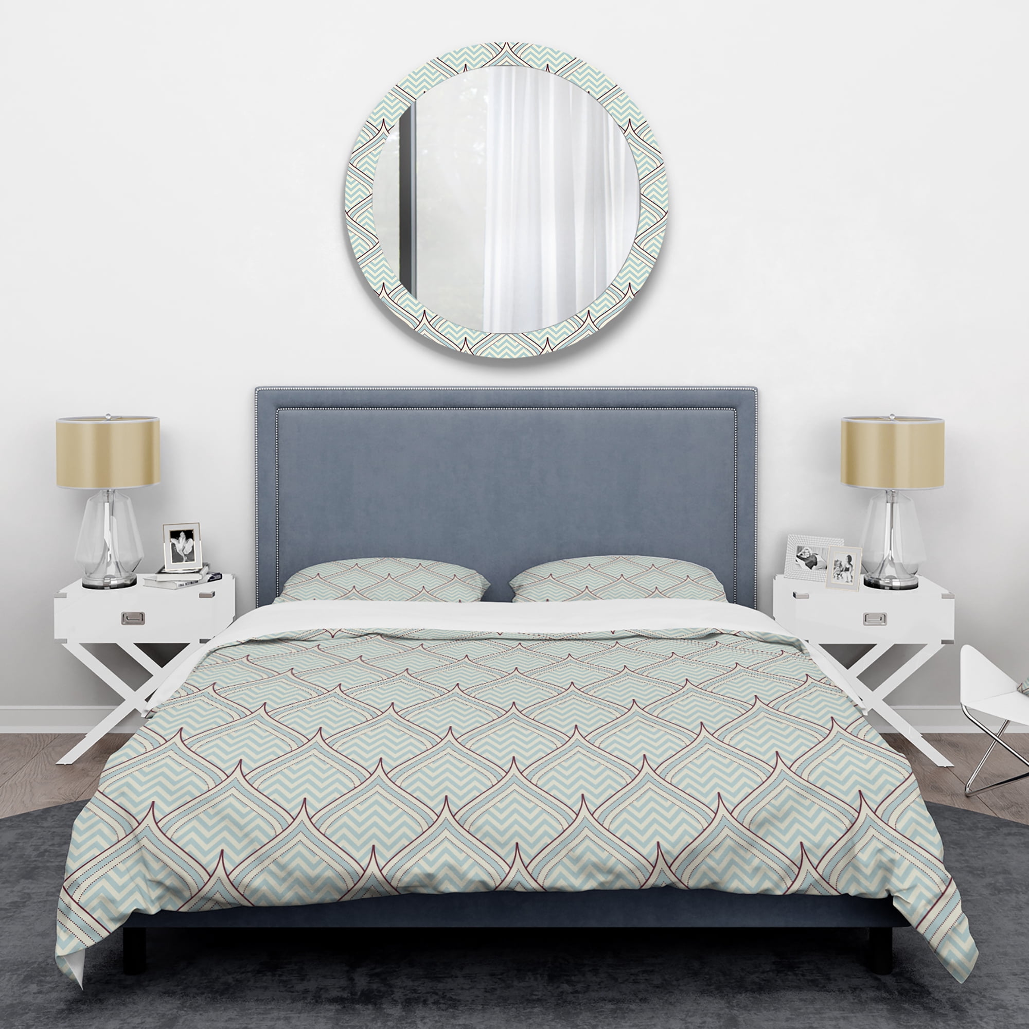 Designart 'Ornament with decorative elements.' Mid-Century Duvet Cover Set