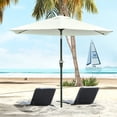 thumbnail image 2 of Outsunny Patio Sun Umbrella, Outdoor Parasol with 6 Ribs, Cream White, 2 of 10