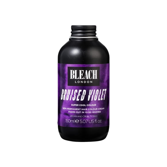 BLEACH LONDON Bruised Violet Color - Semi-Permanent Hair Color Deep Dramatic Purple Vegan Cruelty Free Temporary Hair Color Cream 5.07 fl .oz