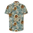 thumbnail image 4 of Styesk T-Shirts pour Hommes Mode Été Imprimé Floral Manches Courtes Chemise à Col, 4 of 5