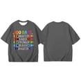 thumbnail image 4 of LUOGENLI T-Shirt pour Filles Enfants Mode Décontractée Imprimé Col Rond Ample Manches Courtes T-Shirt Haut Chemises pour Filles Tendance Été Mini Gris 4-5 Ans, 4 of 4