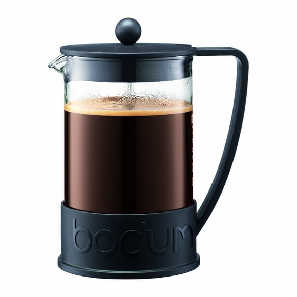 Bodum Cafetière à Pression Française Brésilienne 51 Oz, Verre Borosilicaté à Haute Chaleur, Noir - Fabriquée au Portugal