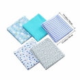 thumbnail image 2 of Unatoiry 5PCS Cotton Fabric Sewing Material Value Bundle Scraps Offcuts Quilting 50*50cm blue 1Set, 2 of 6