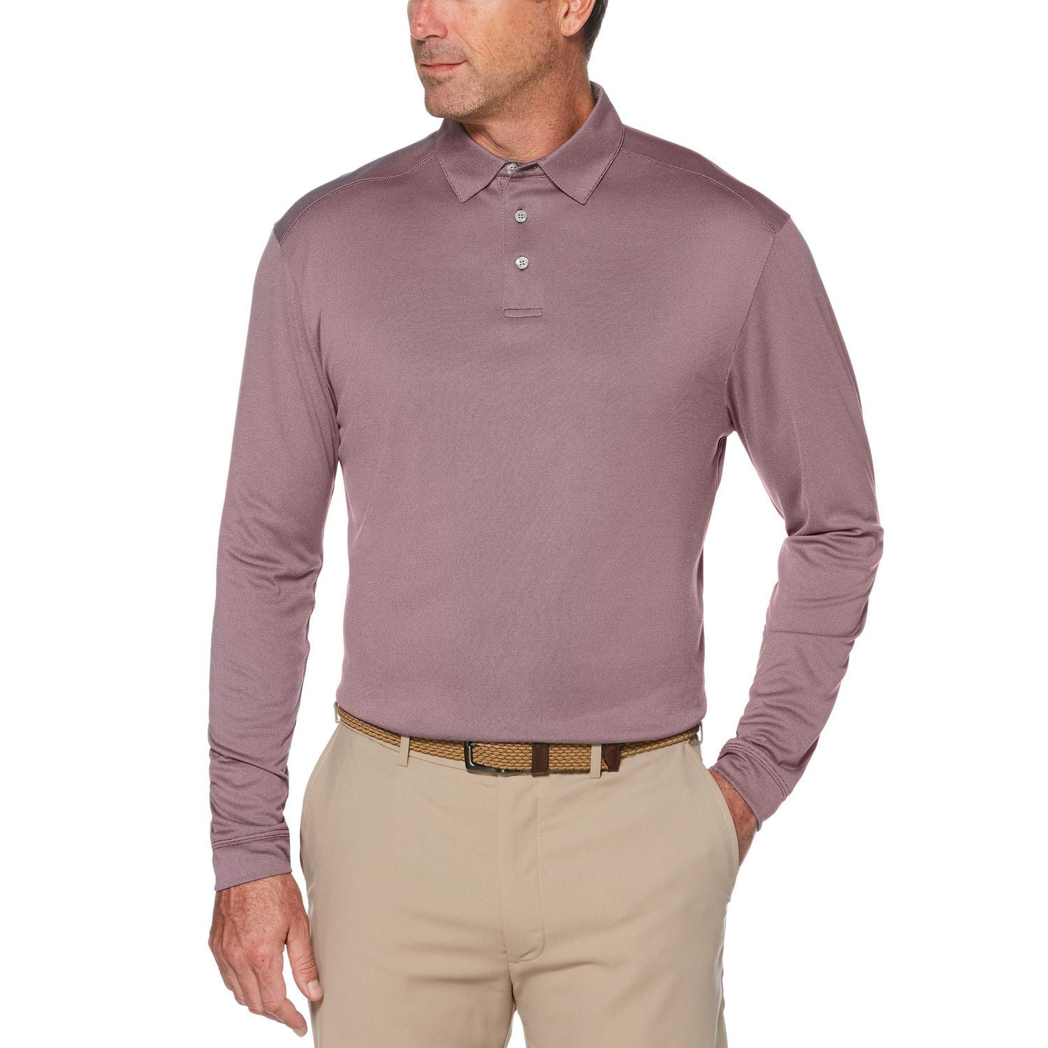 Ben Hogan Performance Men's Solid Lightweight Long Sleeve Polo Shirt