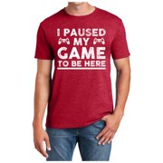 LUOGENLI T-shirts pour hommes J'ai passé mon jeu à être ici T-Shirt drôle pour hommes Jeu vidéo Joke pour adolescents T-Tshirts hommes T-shirts graphiques Tees Vintage Pâques rouge XL