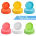 thumbnail image 3 of Unique Bargains Plastic Mason Jar Lid Regular and Wide Mouth Mason Canning Jar Top Food Storage 12 Pack Assorted Color, 3 of 7