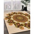 thumbnail image 3 of Ahgly Company Tapis d'Intérieur Lavable en Machine Carré Transitionnel Acajou Brun, 7 Pieds Carré, 3 of 7