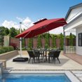 thumbnail image 2 of PURPLE LEAF Parasol de Patio Carré de Luxe 10 Pi avec Base, Grand Parasol Déporté à Mât Décentré avec Rotation à 360°, Terra, 2 of 14
