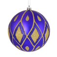 thumbnail image 1 of Vickerman N188166D 4.75 in. Purple Matte Ball Ornament with Glitter Diamond Pattern  4 per Pack, 1 of 1