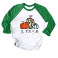 thumbnail image 1 of CEHVOM Women Thanksgiving Pumpkin Color Patchwork Print Tops Pullover Blouse T-Shirts, 1 of 6