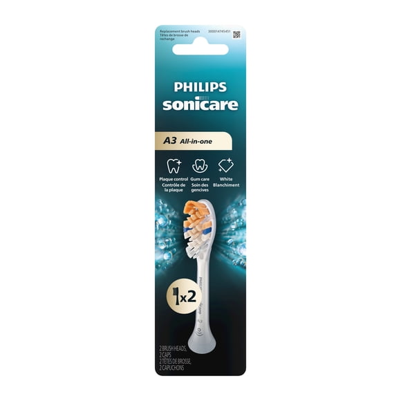Philips Sonicare All-in-One (A3) Replacement Brush Heads, White