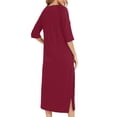 thumbnail image 4 of Zip Up Robe for Women Long Housecoat Soft Nightgown with Pockets, 4 of 6