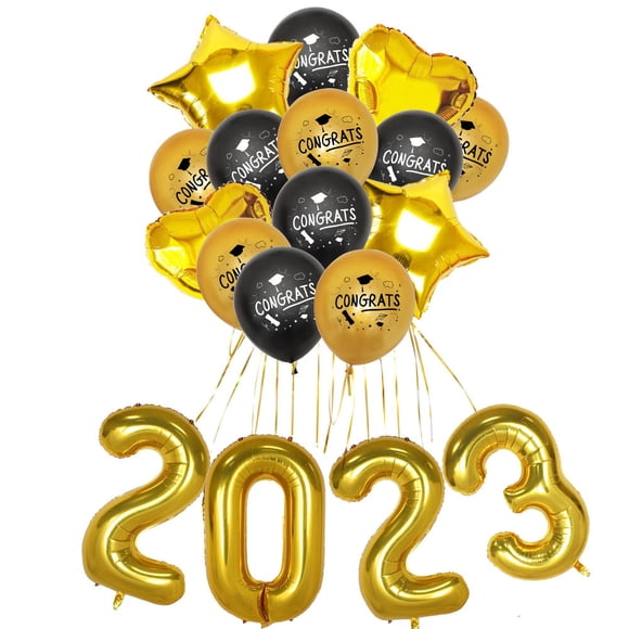 Chmadoxn Décoration pour la Maison, Décoration de Chambre, Décoration Murale Ballons de Confettis Noir / Blanc de Remise des Diplômes, Ballons à Thème de Remise des Diplômes de 12 Pouces pour Décorations de Fête de Remise des Diplômes the Balloons