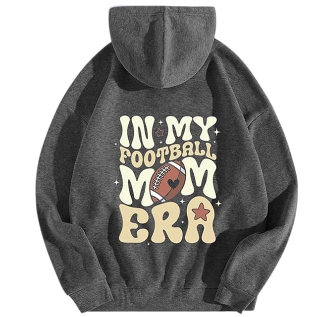 WEAIXIMIUNG Fall Sweatshirts for Women Plus Size Ladies' Autumn and Winter Fashionable Rugby Print Hooded Sweatshirt