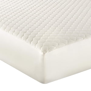 100% Cotton Organic Mattress Pad - Breathable & Cooling Mattress Protector Split King - Premium 300GSM Quilted and Machine Washable - Fairtrade & GOTS Certified Bed Protector (Ivory Split King)