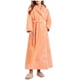 thumbnail image 1 of FAIWAD Women's Flannel Thickened Nightgown Soft Warm Fuzzy Fleece Robe Solid Color Bathrobe Loungewear with Pockets, 1 of 5