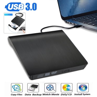 Lecteur DVD/CD Externe - Graveur USB 3.0 USB C DVD/CD, Lecteur Optique CD/DVD/-RW - Réécrivain, Graveur et Duplicateur DVD/CD Portable Mince pour Ordinateur Portable, Ordinateur de Bureau, PC Windows 10/8.1/8/7 MacBook Mac OS Linux