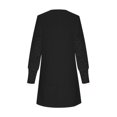 thumbnail image 3 of Birdeem Robe Ample Décontractée pour Femme à Col en V, Manches Longues, Taille à Boutons, Couleur Unie, 3 of 6