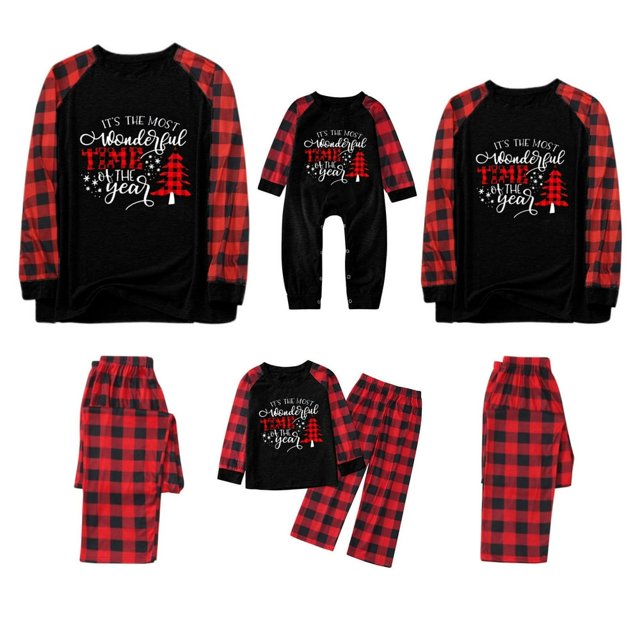 MASRIN Matching Pjs For Family Christmas Pajamas for Family Pjs Matching Set Family Christmas Pajamas Soft Xmas Pajamas Matching Sets Top Pants Christmas Hat Pjs