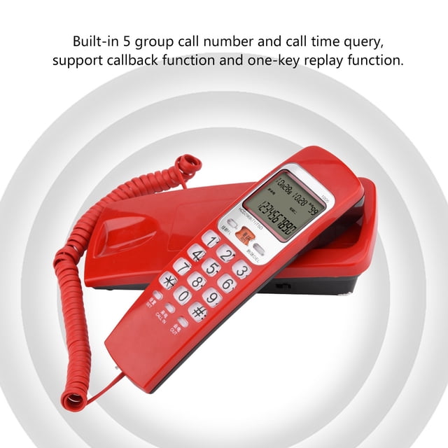 Greensen Téléphone Fixe Filaire FSC/DTMF avec Afficheur d'Appel, Couleur Rouge Vif, Doté d'Un Affichage Numérique Clair pour l'Identification de l'Appelant et les Requêtes d'Heure d'Appel. Comprend un Pavé Numérique avec Boutons en Cristal, un Cordon en Spirale et la Prise en Charge des Fonctions de Rappel et de Relecture à une Touche. Conçu pour la Maison Ou le Bureau avec Fonction Éclair/anti-Brouillage.
