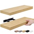 thumbnail image 1 of Sorbus 16" Floating Shelf Set - Wood Hanging Rectangle Wall Shelves (2-Pack), 1 of 6