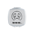 thumbnail image 1 of Shed Tears Black Cute Chat Happy Pattern Square Mirror Portable Compact Pocket Makeup Double Sided Glass, 1 of 3