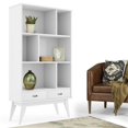 thumbnail image 2 of Simpli Home Draper Solid Hardood 64 " x 35 " Mid-Century Modern Bookcase and Storage Unit in White, 2 of 6