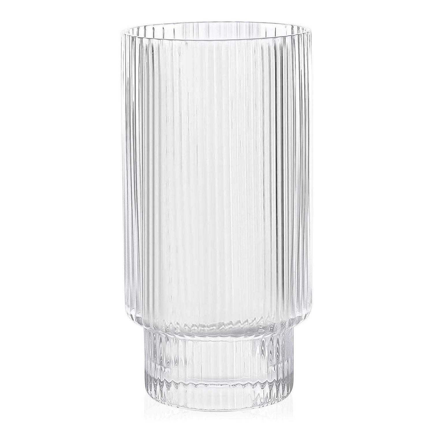 Verre Highball Côtelé 420ml, Ensemble de 4