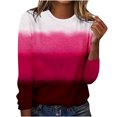 thumbnail image 1 of Hauts à Manches Longues pour Femmes Mode Femme Col Rond Imprimé Blouse T-Shirt Manches Longues T-Shirts Manches Longues pour Femmes, 1 of 4
